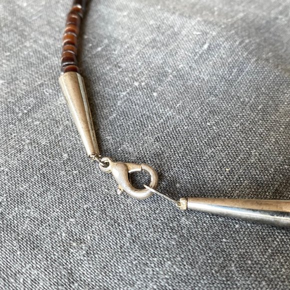 Turquoise Howlite and Brown Bead necklace - Picture 4 of 5